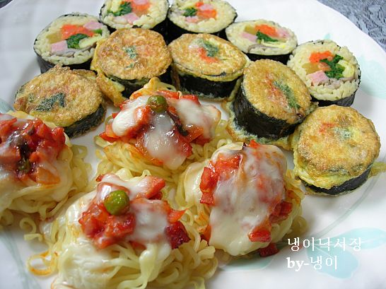 김밥라면과 라면피자